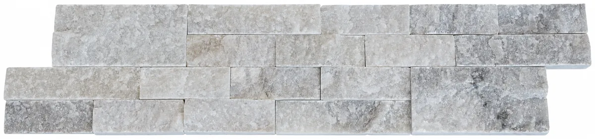 White Marble Split-Face-Verblenderpaneel 6 × 24, Ein Paneel