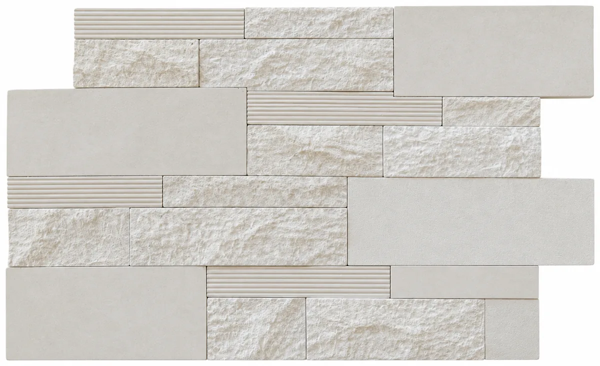 Taja Cream Split & Honed XL-Verblendpaneel 9 × 24, Ein Paneel