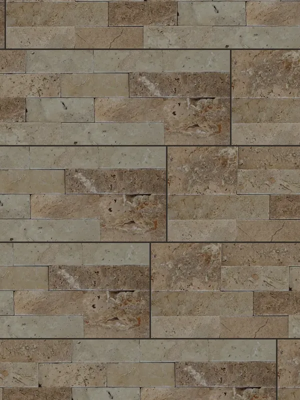 Rustic 6x24 split face ledger panel wall