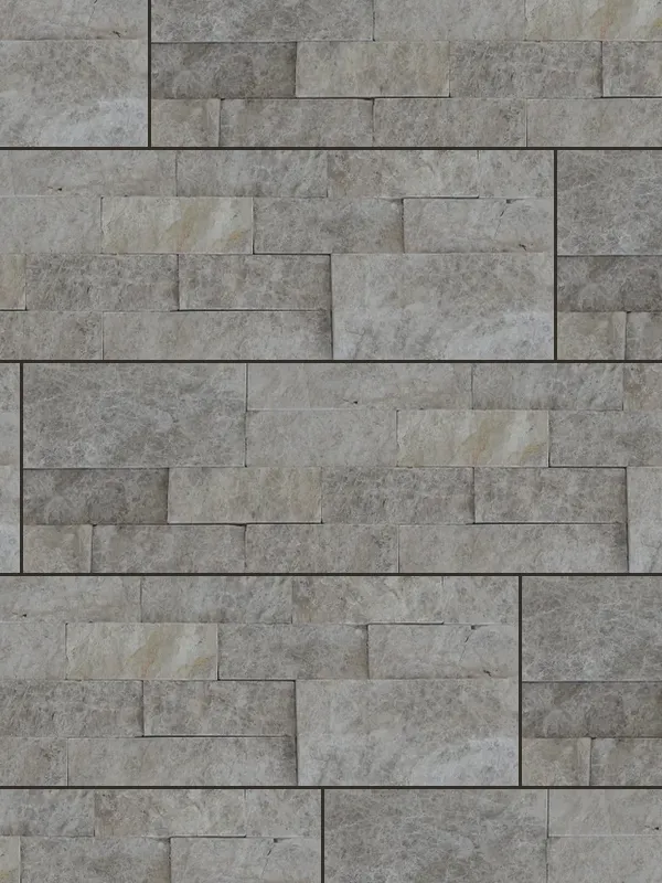 Tundra Grey 6x24 split face ledger panel wall